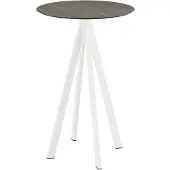 Veba Infinity Stehtisch Weiß gestell + Midnight Marble HPL Ø70 cm