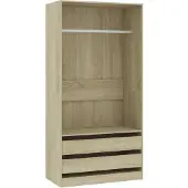 The Living Store Kleiderschrank Sonoma-Eiche 100x50x200 cm Holzwerkstoff
