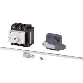 Eaton 172831 Hauptschalter, P3, 100 A, Zwischenbau, 3-polig, 1 Schließer, 1 Öffner, HALT-Funktion, mit schwarzem Drehgriff und Sperrkranz