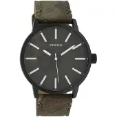 Oozoo Damen-Herren Textilarmband Uhr Timepieces grün braun Analog Quarzuhr UOC10003
