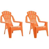 vidaXL Kinder-Gartenstühle 2 Stk. Orange 37x34x44 cm PP Holzoptik