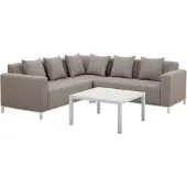 Beliani Lounge Set Beige Polyester Quick Dry-Schaum 5-Sitzer Rechtsseitig Modern Minimalistisch Terrasse Outdoor