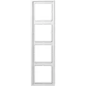 JUNG Rahmen 4-fach, LS 990, IP 44, Duroplast, alpinweiß, senkrechte und waagerechte Montage, 1 Stk.