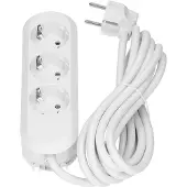 Bachmann SMART Steckdosenleiste 3x Schutzkontakt, geschraubt, weiß, 3 m