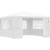 vidaXL Profi-Partyzelt mit Seitenwänden 4×4 m Weiß 90 g/m²