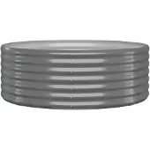 vidaXL Hochbeet Verzinkter Stahl 100x100x36 cm Grau