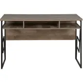 Beliani Schreibtisch Braun 120 x 60 cm Drei praktische Fächer Industrieller Stil