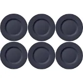 Villeroy & Boch Speiseteller "Speiseteller Manufacture Rock ø 27.0 cm 6er Set schwarz", schwarz, Speiseteller, Speiseteller