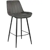 Livin24 Bronx71 Barhocker Brooke Microfaser anthrazit 74 cm
