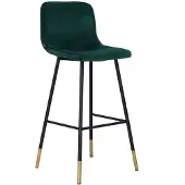 Livin24 Bronx71 Barhocker Samt Mikky 65 - 78 cm grün
