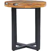 vidaXL Couchtisch 40 x 45 cm Massivholz Teak und Polyresin