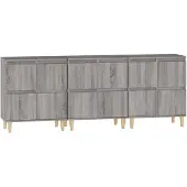 vidaXL Sideboards 3 Stk. Grau Sonoma 60x35x70 cm Holzwerkstoff