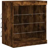 vidaXL Sideboard mit LED-Leuchten Räuchereiche 60,5x37x67 cm
