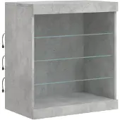 vidaXL Sideboard mit LED-Leuchten Betongrau 60,5x37x67 cm