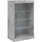 vidaXL Sideboard mit LED-Leuchten Betongrau 60,5x37x100 cm