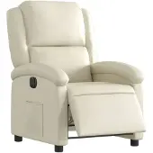 vidaXL Relaxsessel Elektrisch Creme Kunstleder