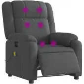 vidaXL Massagesessel Elektrisch Dunkelgrau Stoff