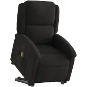 vidaXL Massagesessel mit Aufstehhilfe Schwarz Stoff
