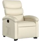 vidaXL Relaxsessel mit Aufstehhilfe Creme Kunstleder