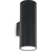 Ideal Lux Moderne Wandleuchte Gun Aluminium Schwarz 2 Lichter E27