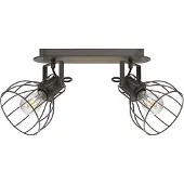 Eglo Deckenlampe Sambatello, zweiflammig, braun/silber