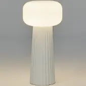 Mantra-Iluminacion Tischleuchte Faro, Glas, Kunststoff, E27-Fassung, weiß