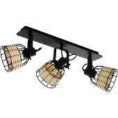 Eglo ANWICK 1, 3 Glühbirne(n), E27, IP20, Schwarz, Holz