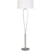 TRIO Tischlampe Lampenschirm Paris II grau mit weißem Lampenschirm