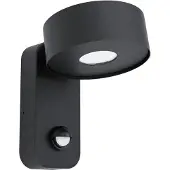 Eglo LED-Außenwandlampe Palosco, schwarz Höhe 17 cm Metall Sensor