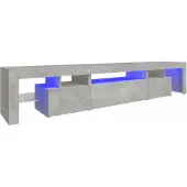 The Living Store TV-Schrank mit LED-Leuchten Betongrau 215x36,5x40 cm