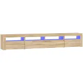 The Living Store TV-Schrank mit LED-Leuchten Sonoma-Eiche 240x35x40 cm
