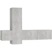 The Living Store 3-tlg. TV-Schrank-Set Betongrau Holzwerkstoff
