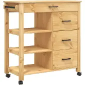 vidaXL Küchenwagen MONZA 84x40x90 cm Massivholz Kiefer
