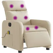 vidaXL Massagesessel Elektrisch Creme Stoff