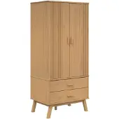 vidaXL Kleiderschrank OLDEN Braun 76,5x53x172 cm Massivholz Kiefer