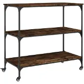 DKD Home Decor vidaXL Küchenwagen Räuchereiche 102x50x95 cm Holzwerkstoff
