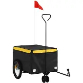 vidaXL Fahrradanhänger Schwarz und Gelb 30 kg Eisen