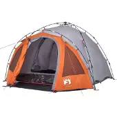 vidaXL Kuppel-Campingzelt 3 Personen Grau und Orange Quick Release