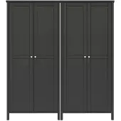 Ebuy24 Tromsø Kleiderschrank 4 Türen kaffeefarben.