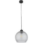 TK Lighting Hängelampe 1xE27 170cm Schwarz mit Graphitglasschirm