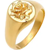 Elli Ring Siegelring Cool Rose 80S Look 925 Sterling Silber Elli Gold