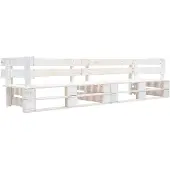 vidaXL Garten-Palettensofa 2-Sitzer Weiß Holz