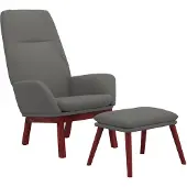 vidaXL Relaxsessel mit Hocker Hellgrau Stoff