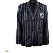 Cinereplicas Mittwoch Nevermore Academy Schwarzer Gestreifter Blazer Jacke Anzug Schwarz L Schwarz L