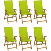 vidaXL Klappstühle 6 Stk. mit Auflagen Massivholz Akazie