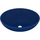 vidaXL s Ovales Waschbecken Matt Dunkelblau 40x33 cm Keramik
