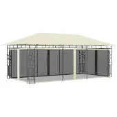 vidaXL Pavillon mit Moskitonetz 6x3x2,73 m Creme