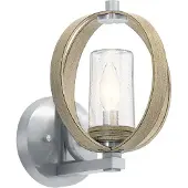 Kichler Wandleuchte Grand Bank E14 40W IP44 Aluminium antikgrau gealtert, Glas klar B:20.6cm Ø20.6cm dimmbar