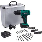 Vonroc Akku-Bohrmaschine - 12V Li-Ion - Inkl. Aluminium-Koffer, 46 Zubehörteile, 2x Akku & Ladegerät