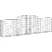 vidaXL Gabionen mit Hochbogen 9 Stk. 300x30x80/100 cm Verzinktes Eisen